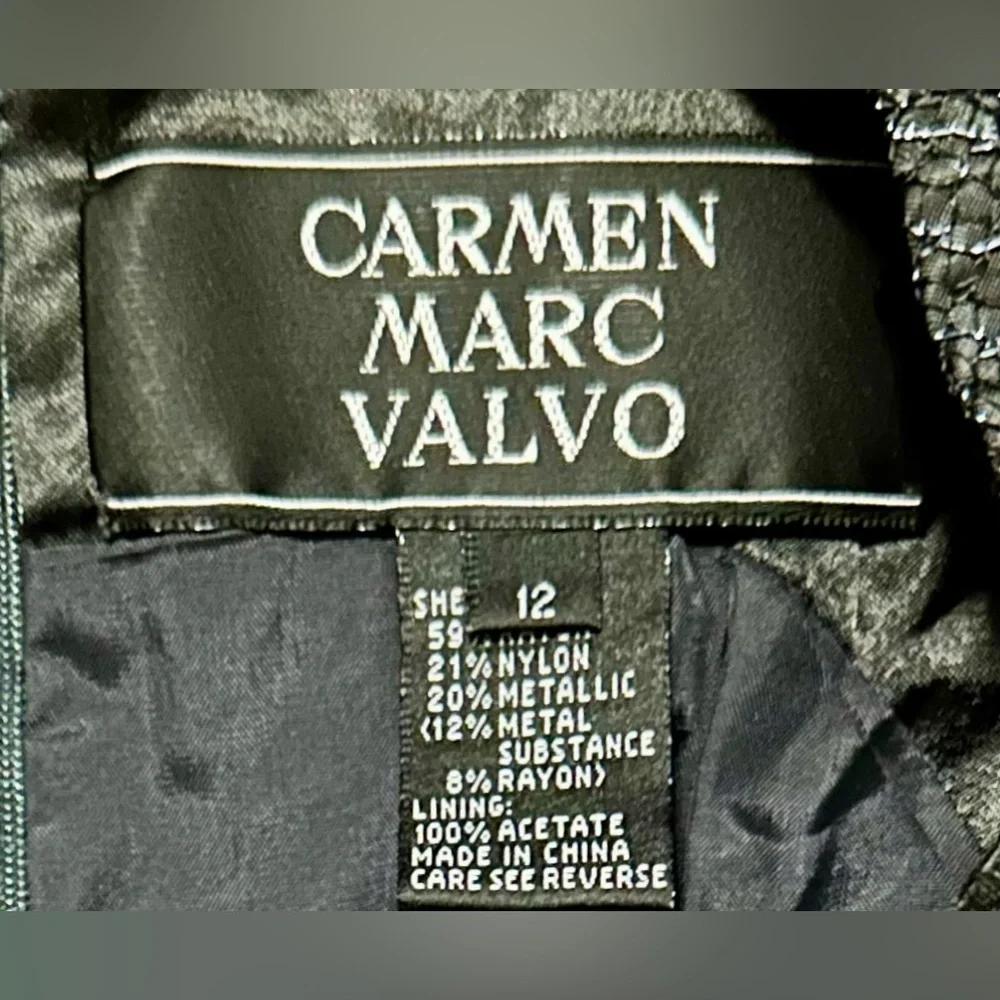 Carmen Marc Valvo Sleeveless Embellished Black Dressy Top - Picture 5 of 5